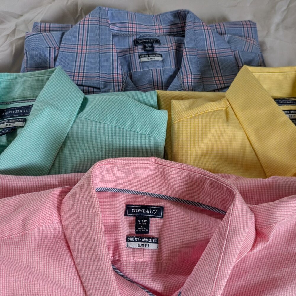 crown & ivy Slim Fit Button-Down Bundle - Picture 2 of 7